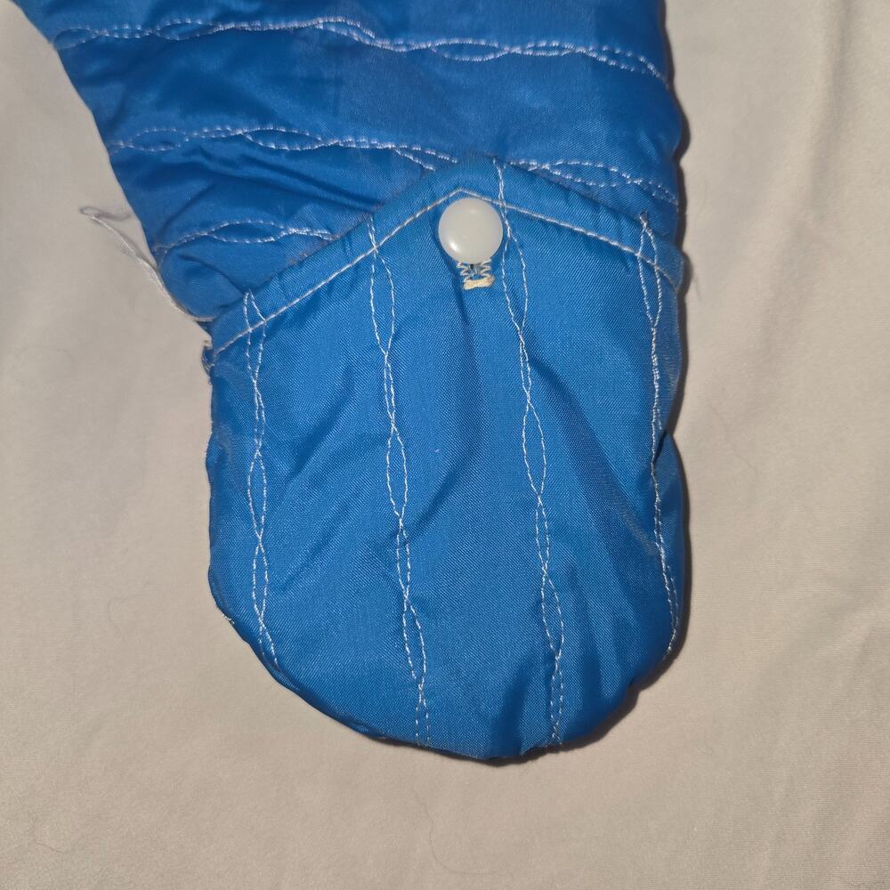 Vintage Quilted Bunting 24M Snowsuit Removable Booties Mittens Zipper Repair - Picture 6 of 16